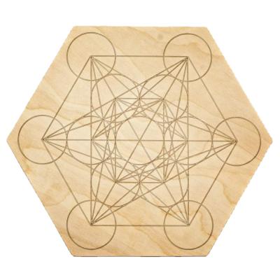 China Europe Geometry Grid Board Relaxing Mini Crystal Grid Set With Amethyst Wooden Room Decoration for sale