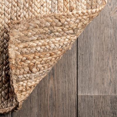 China Stain Resistant Natural Oval Sea Loop Jute Glass Braided Pile Blanket for sale