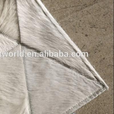 China Modern White Color Cowhide Patchwork Cowhide Patch Rug for sale