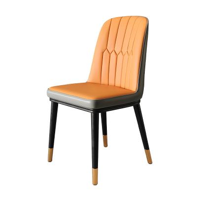 China Removable Cover Hotel Luxury Dining Chair Dining Chairs Modern Elegant Leather Metal Dining Chair for sale