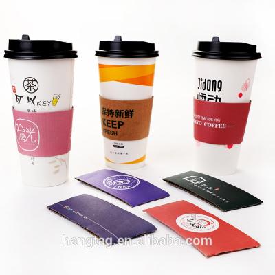 China Custom Handmade Disposable Printed Corrugated Paper Hot Coffee Cup Sleeve for sale