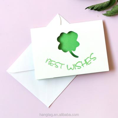 China Custom Die Cut Hollow Paper Greeting Card And Envelope Paper Sets for sale