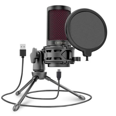 China USB Microphone Streaming Microphone Usb Plug and Play Microphone With Tripod Stand Condenser Gaming Microphone for sale