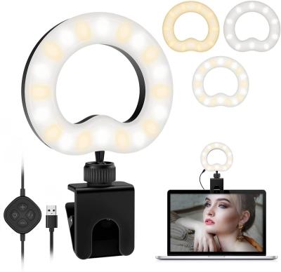 China Heart Shape PORTABLE Video Light For Conference 10 Levels Brightness Adjustment Usb Video Light With Clip for sale