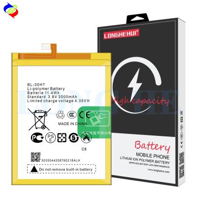 China Lithium ion lithium polymer batteries BL-30HT 3000mAh 3.85V For Tecno C8 Original lithium-ion battery for mobile phones for sale