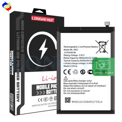 China Hoge capaciteit 6000mAh Li-ion polymer batterij BL-58CI voor itel P40 P662L Originele 100% authentiek Te koop