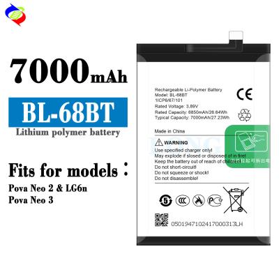 China RECHARGABLE Replacement Battery For Tecno Pova Neo2/LG6n BL-68BT phone batteries 7000mAh for sale