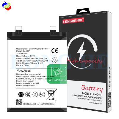 China BL-58DT 4.45V 6000mAh Bateria de polímero de lítio de capacidade original para Tecno Pova 4 Pro à venda