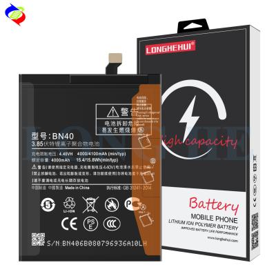 China Redmi 4 Pro/Prime Replacement Battery BN40 for Xiao Mi Mobile Phone Models for sale