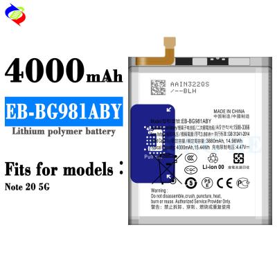 Chine Batterie haute capacité 4000 mAh EB-BG981ABY pour téléphone portable Samsung Galaxy Note 20 5G à vendre