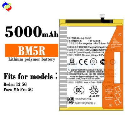 중국 3.87V 5000mAh BM5R 배터리 Xiaomi Redmi 12 5G 휴대 전화 충전 배터리 판매용