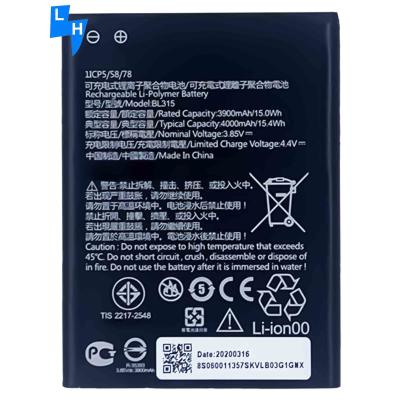 China Bateria para telemóvel BL315 4000mAh Bateria para Lenovo A7 Polímero Bateria de íons de lítio à venda