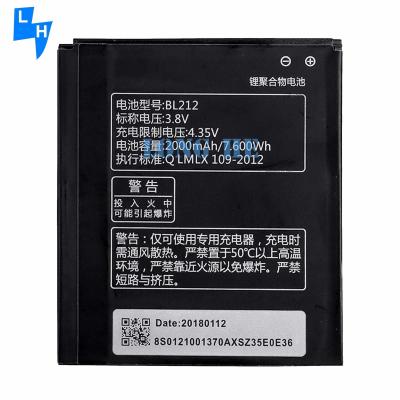 China 2000mAh BL212 Battery For Lenovo S8 S580 A628T A708T S898T Original Genuine Capacity for sale