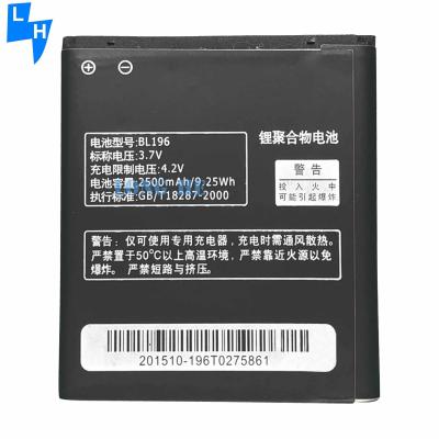 China BL196 Battery Replacement for Lenovo P700 P700I Phone 3.7V 2500mAh Lithium Battery for sale