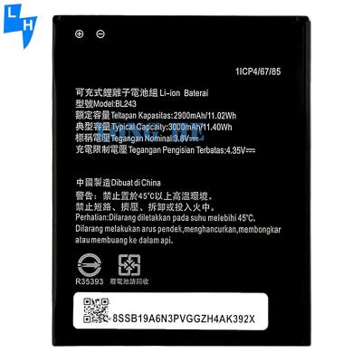 China 3.8V 2900Mah Lithium Battery BL243 for Lenovo Lemon K3 Note K50-T5 A7000 A5500 A5600 A7600 for sale