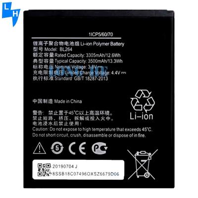 China 3500mAh BL264 Battery Replacement For Lenovo Vibe C2 Power Smart Phone Batteries for sale