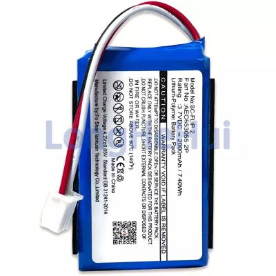 China 2000mAh wiederaufladbare Ersatzlautsprecherbatterie für JBL-Flip 2 2013 3.7V AEC653055-2P zu verkaufen