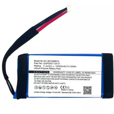 China Leistungsstarke Ersatzteil Li-Polymer GSP0931134 01 Lautsprecherbatterie für JBL-BoomBox 7.4V 10000mAh zu verkaufen