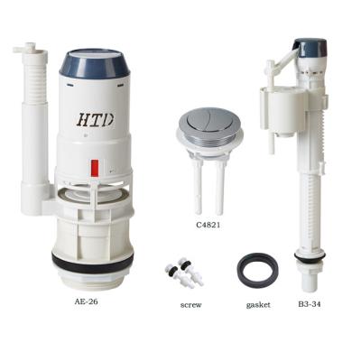 China HTD Modern Wholesale Plastic Toilet Flush Valve And Fill Valve For Toilet Tank for sale