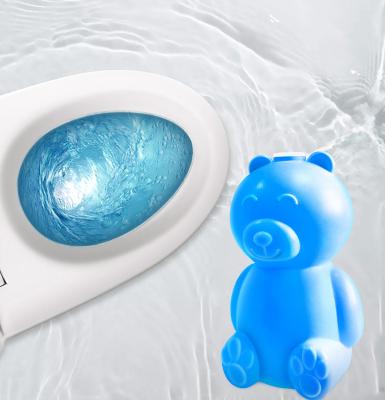 China Bacteriostic HTD Automatic Blue Bubble Bear Toilet Gel Cleaner For Your Clean Toilet Bowl for sale