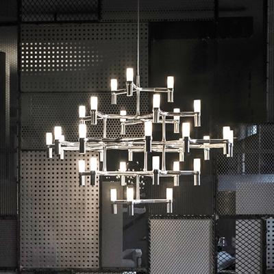 China Hotel Ready To Ship Large Light Project Nordic Modern Hanging Chandelier Lighting For Hotel Lobby ETL86233 for sale