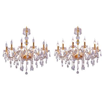 China Modern/Simple/Nordic Traditional Maple Leaf Chandelier Candle Clear Crystal Chain Chandeliers ETL8910027 for sale