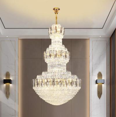 China Large Modern Empire Crystal Chandelier Lighting Staircase Large Crystal Chandelier ETL89207 for sale