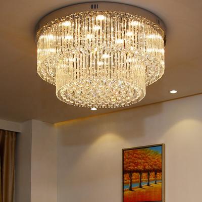 China Modern LED Surface Mounted Fancy Round Crystal Ceiling Lamp Lights For Home ETL60357 for sale