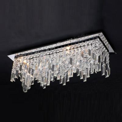 China Rectangle Modern Crystal Ceiling Lights Ceiling Fixture For Dining Room ETL60112 for sale