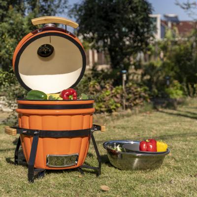 China Pumpkin adjustable size 15inch MCD factory direct sale portable ceramic kamado/bbq grills for sale