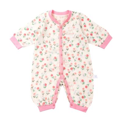 China Classic Baby Gauze Cotton Bodysuit Thin Baby Class A Newborn Long Sleeve Spring Sleeve Romper Creeper Air Conditioned Clothing for sale