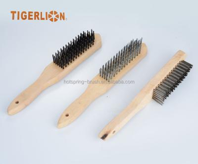 China Cleanging Custom Industrial Hot Sale Good Quality Handle Scratch Wood Wire Brush for sale