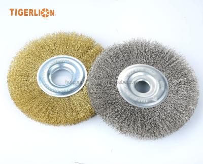 China Custom Industrial Crimped Cleanging Steel Wire Polishing Grinder Wheel Brush for sale