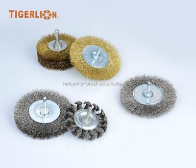 China Cleanging Good Quality Hot Sale Wire Shaft-Mounted Wheel Brush for sale