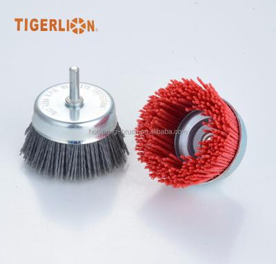 China Good Quality Abrasive Hot Selling Nylon Abrasive Cleanging Cup Shaft-mounted Brush for sale