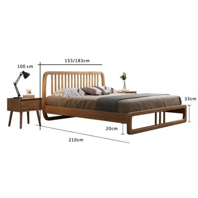 China Durable Wholesale King Size Solid Wood Platform Bed Frame With Headboard for sale