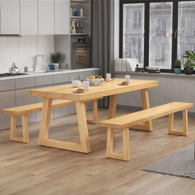 China Wholesale Extendable Customized Modern Rustic Solid Wood Dining Table Set Rectangle Wood Table Dining For Home for sale