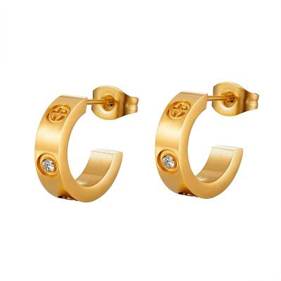 China Jovo stainless steel LOVE TRENDY hot selling gold plated fashion jewelry 2021 minimalist earrings for sale