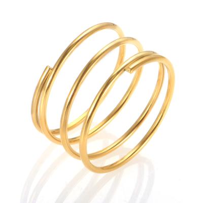 China Trendy Gold Color Wide Spring Ring Round Circle Napkin Rings for Women Ring Jewelry Gift Trendy for sale