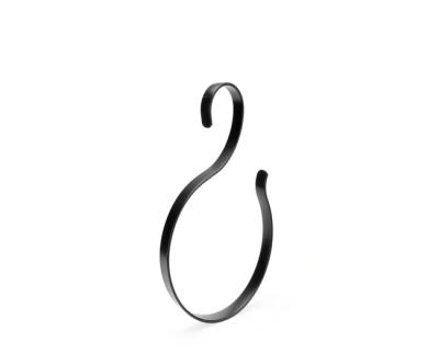 China KOREAN Durable Flat Aluminum Material Black Color S Hook For Scarves for sale