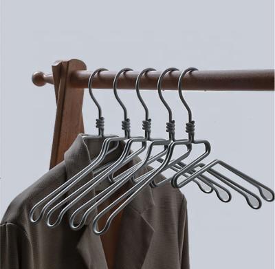 China KOREAN Wire Hangers Anti Slip Metal Coat Hangers Suit Non-Slip PVC Coated Coat Hanger for sale