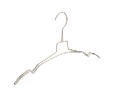 China 2021 Anti-slip 17 inch hot metal hanger with anti slip notches for jackets and dresses for sale