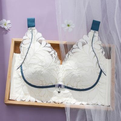 China Lady's QUICK DRY High Quality Chest Fashion Soft Comfortable Breathable Underwear Embroidered Lace Bras Big Plus Size Thin Cup Big Bra for sale