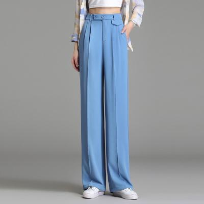 China Custom high quality female size office ladies anti-wrinkle business loose wide leg pants pants women high pants plus size for sale