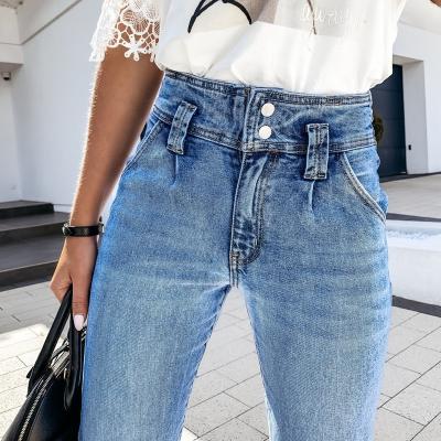 China Plus Size Plus Size Women Jeans Mid Waist Skinny Jeans Pants Pencil Pants for sale