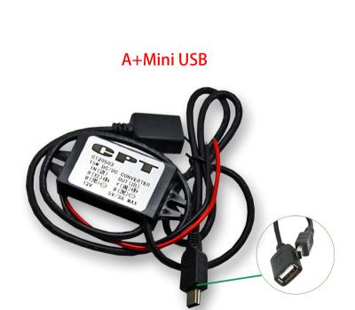 China CPT DC Buck Converter Module 8-22V 12V Step Down To 5V 3A USB A+Min USB Power Adapter for sale