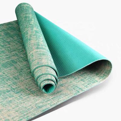 China Eco Durable High Quality Reversible Jute PAR Yoga Mat Fancy Extra Long Non-Slip Yoga Mats for sale