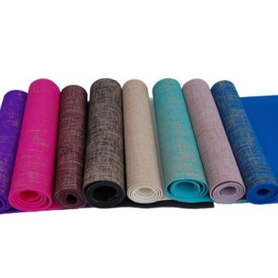 China Eco-Friendly Yoga Mat Material Rolls /Natural Jute PVC Yoga Mat Yoga Pilate Exercise LVETEN China for sale