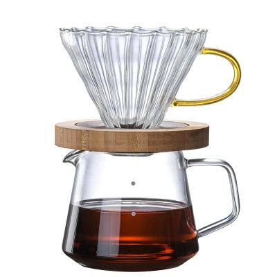 China Viable Classic Series Pour-over Coffee V60 Divide Pot 400 Glass Coffee / 600ml Drip Coffee Dividing Pot for sale