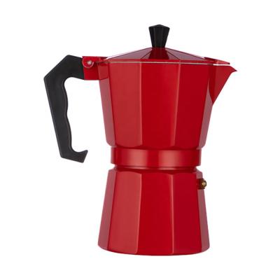 China 1/2/3/4/6/9/12 Cup/Red Styles Espresso Maker Coffee Aluminum Moka Pot Viable Factory Suppliers OEM Wholesale Black for sale